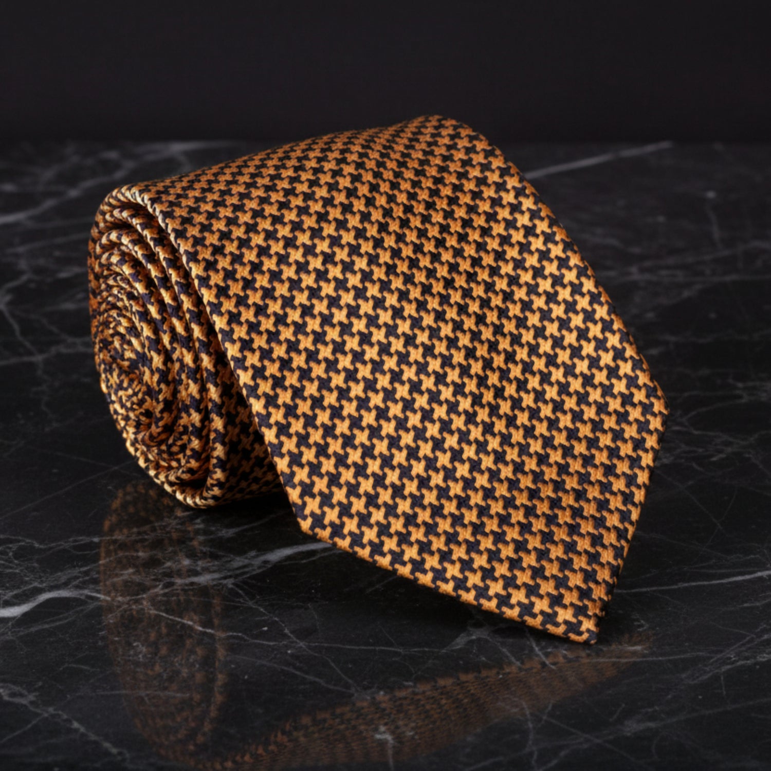 Gold and Black Thin Single Tie