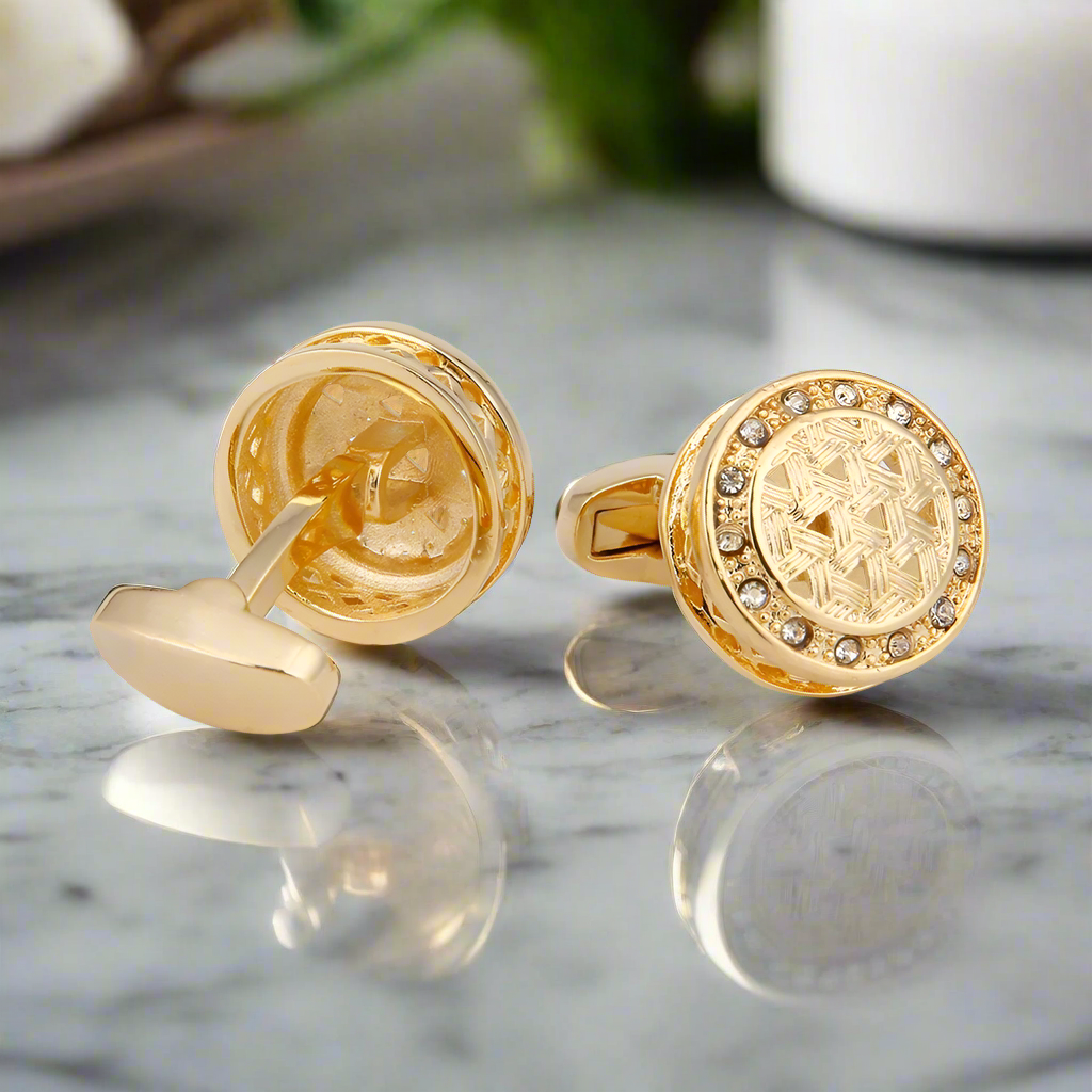 Gold Circular Cufflinks