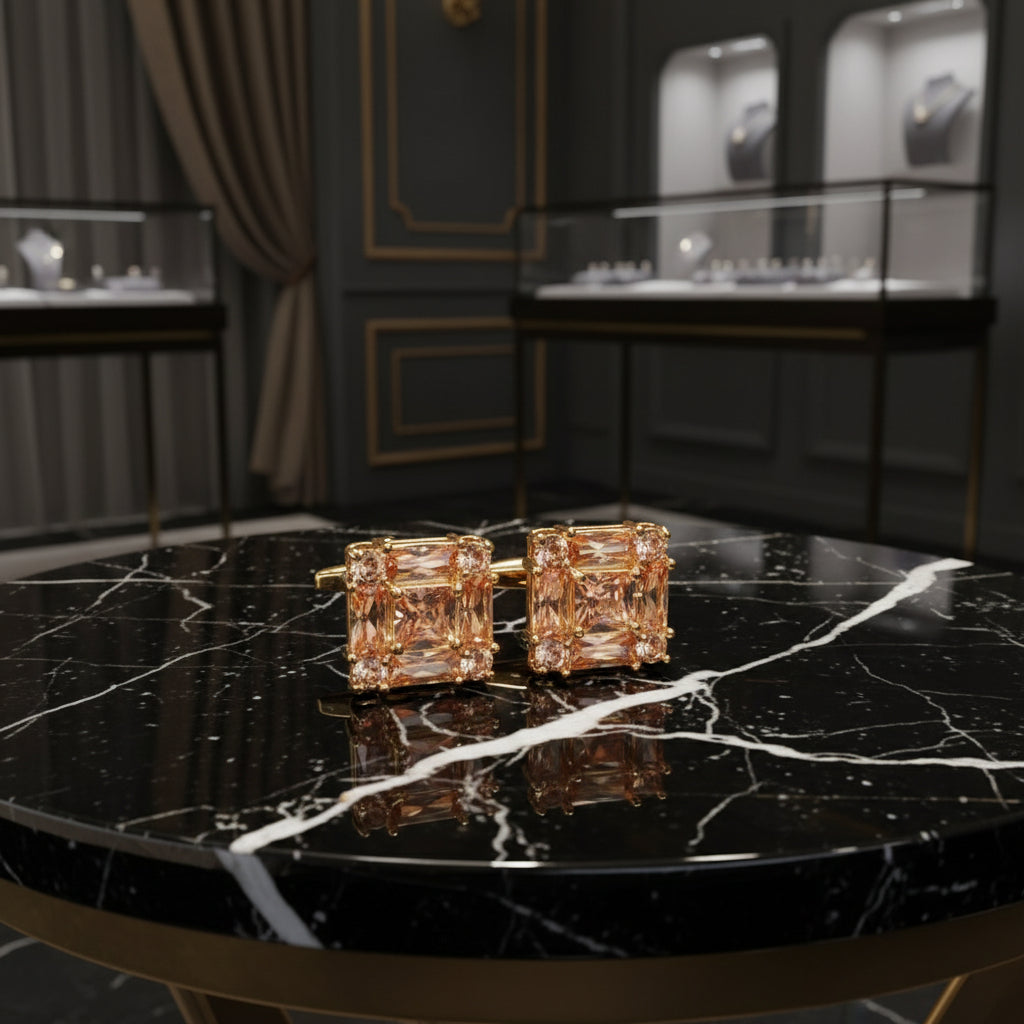 ||Gold with Champagne Stone