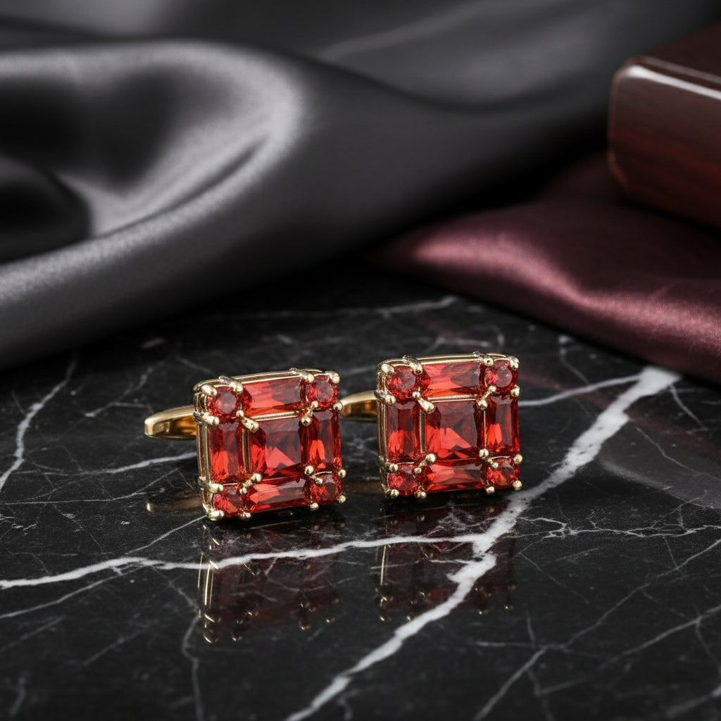 ||Gold with Red Stone