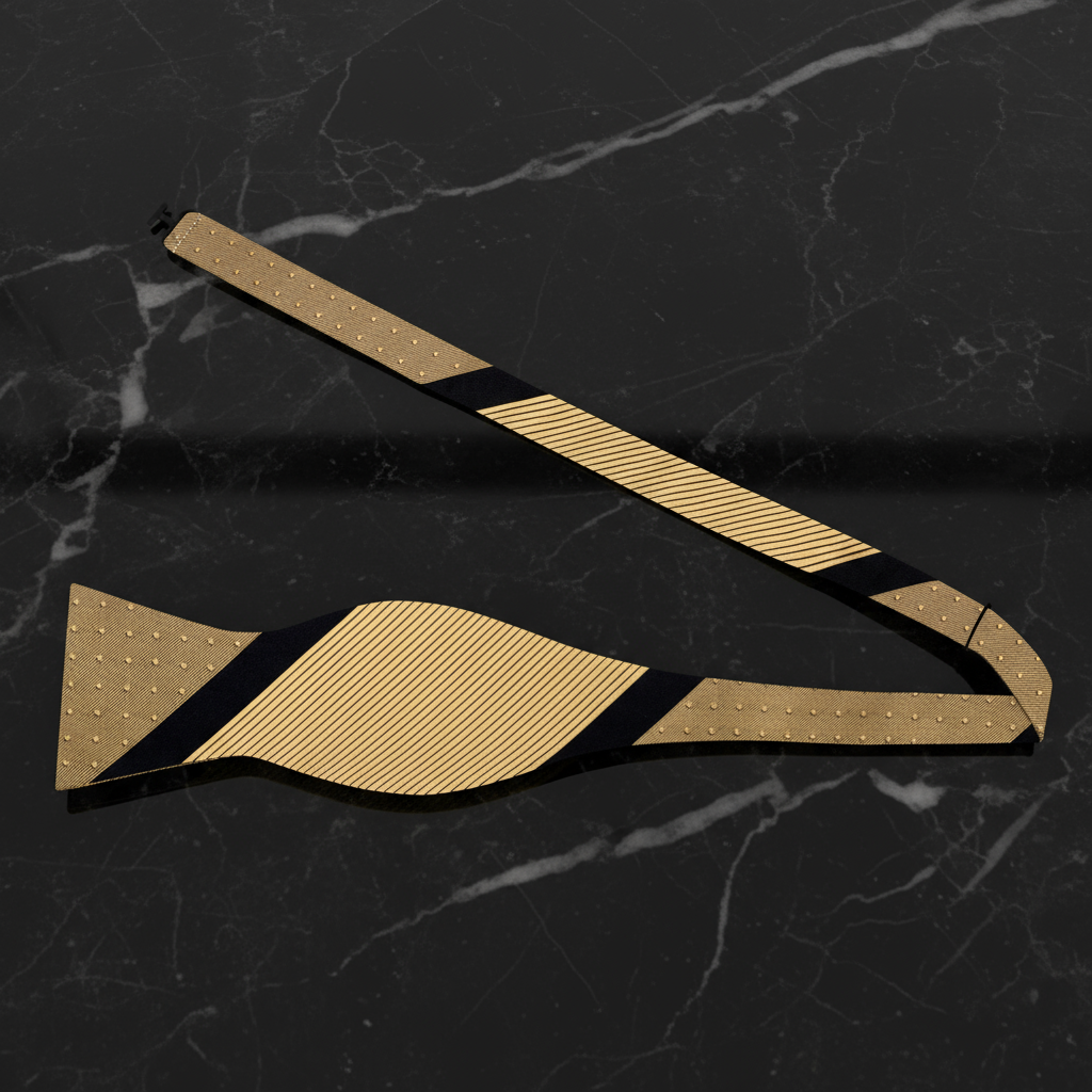 Self Tie: Gold Black Adagio Bow Tie