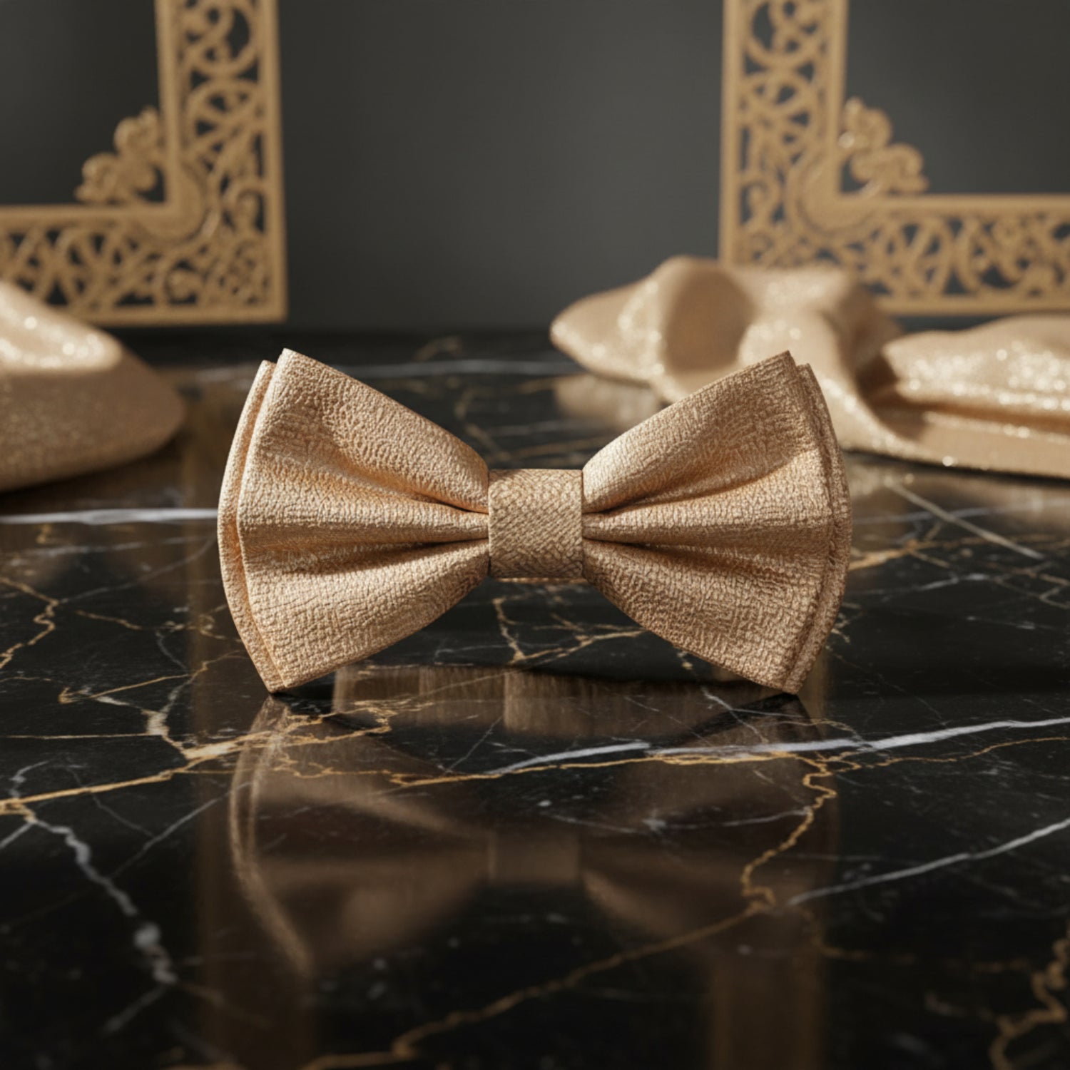 Golden Texture Bow Tie