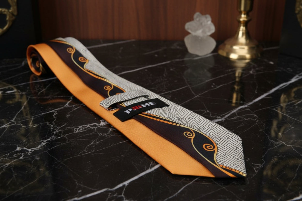 Tie Keep: Golden Brown Abstract Tie  