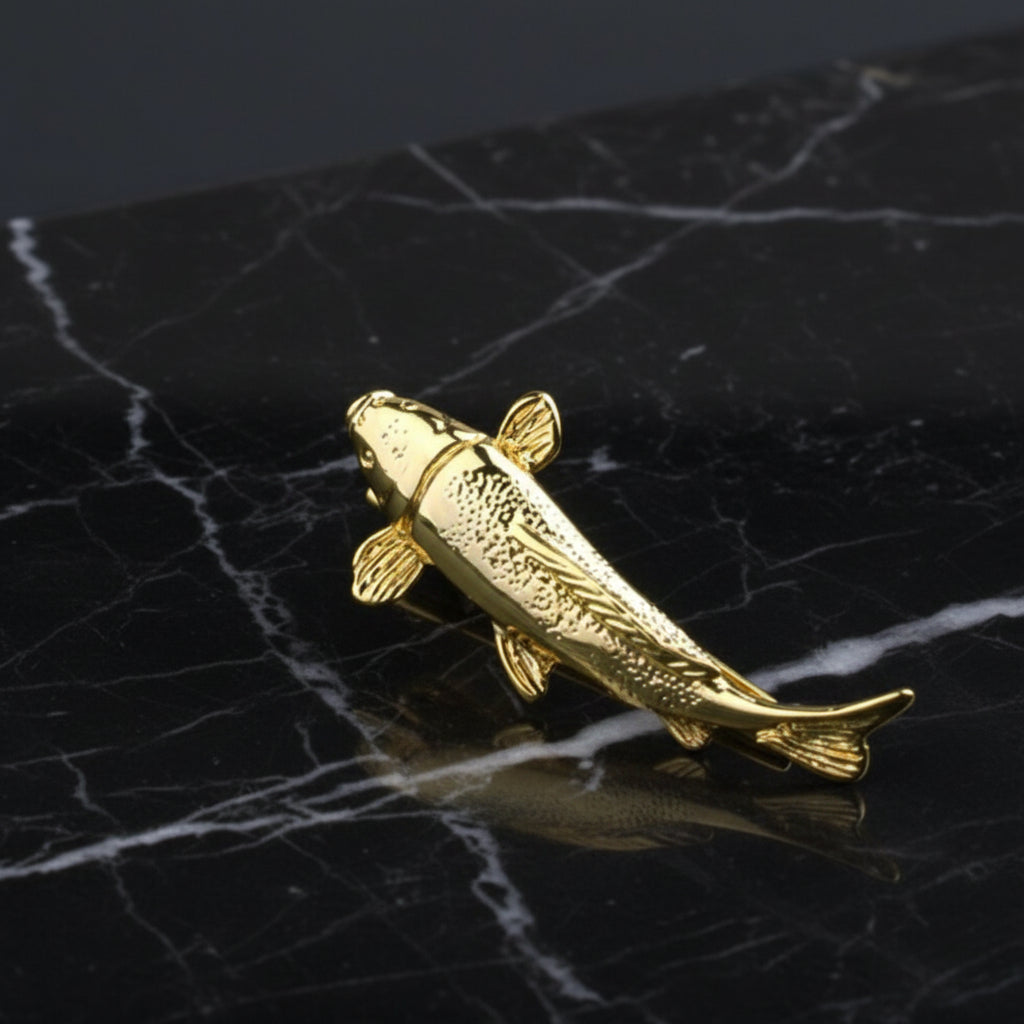 Golden Colored Fish Tie Bar
