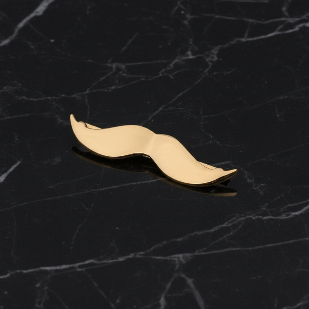 Golden Colored Mustache Tie Bar