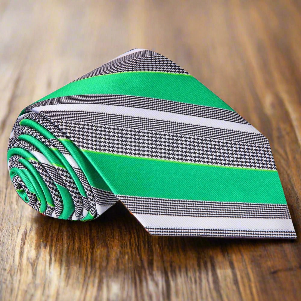 Green Stripe Necktie