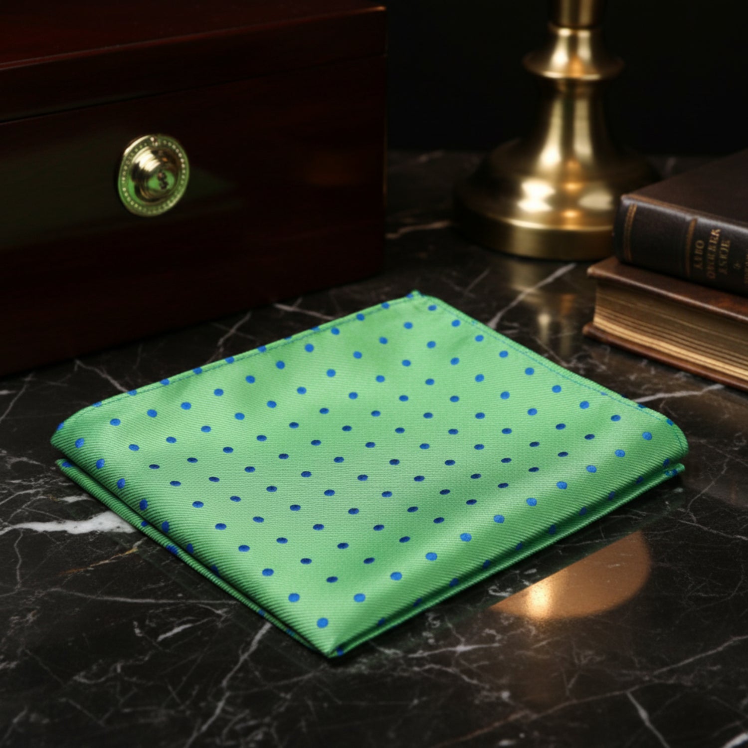 Green Blue Milan Polka Dot Pocket Square