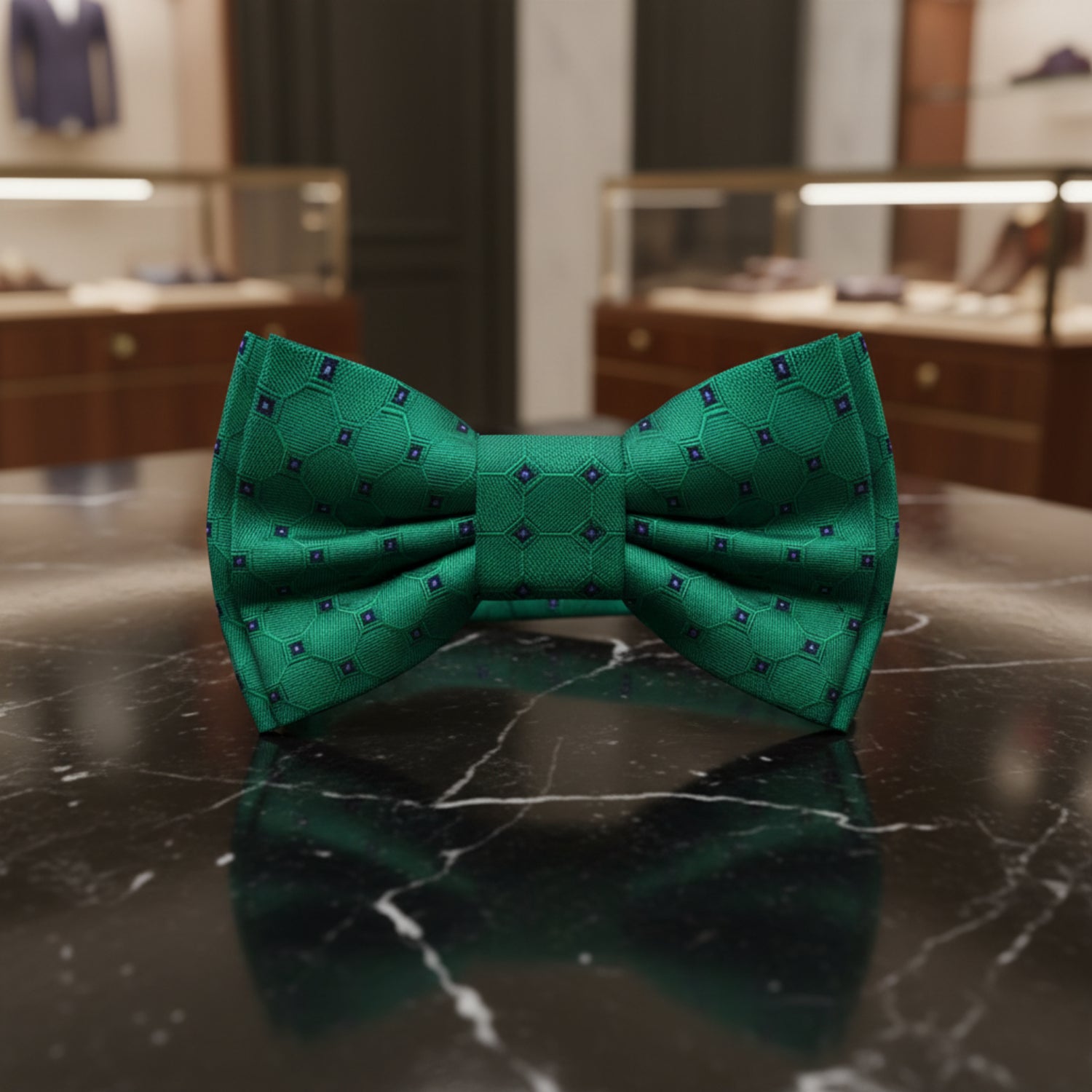 Green Geometric Bow Tie  