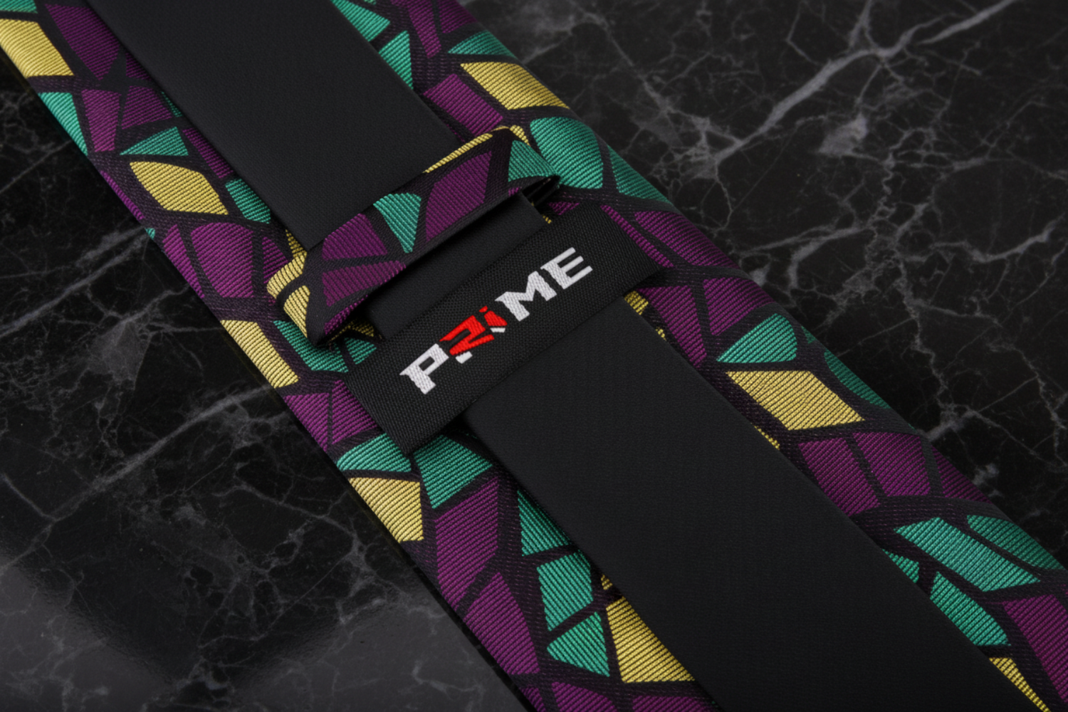Tie Keep: A Purple, Green, Gold Abstract Swirl Tie