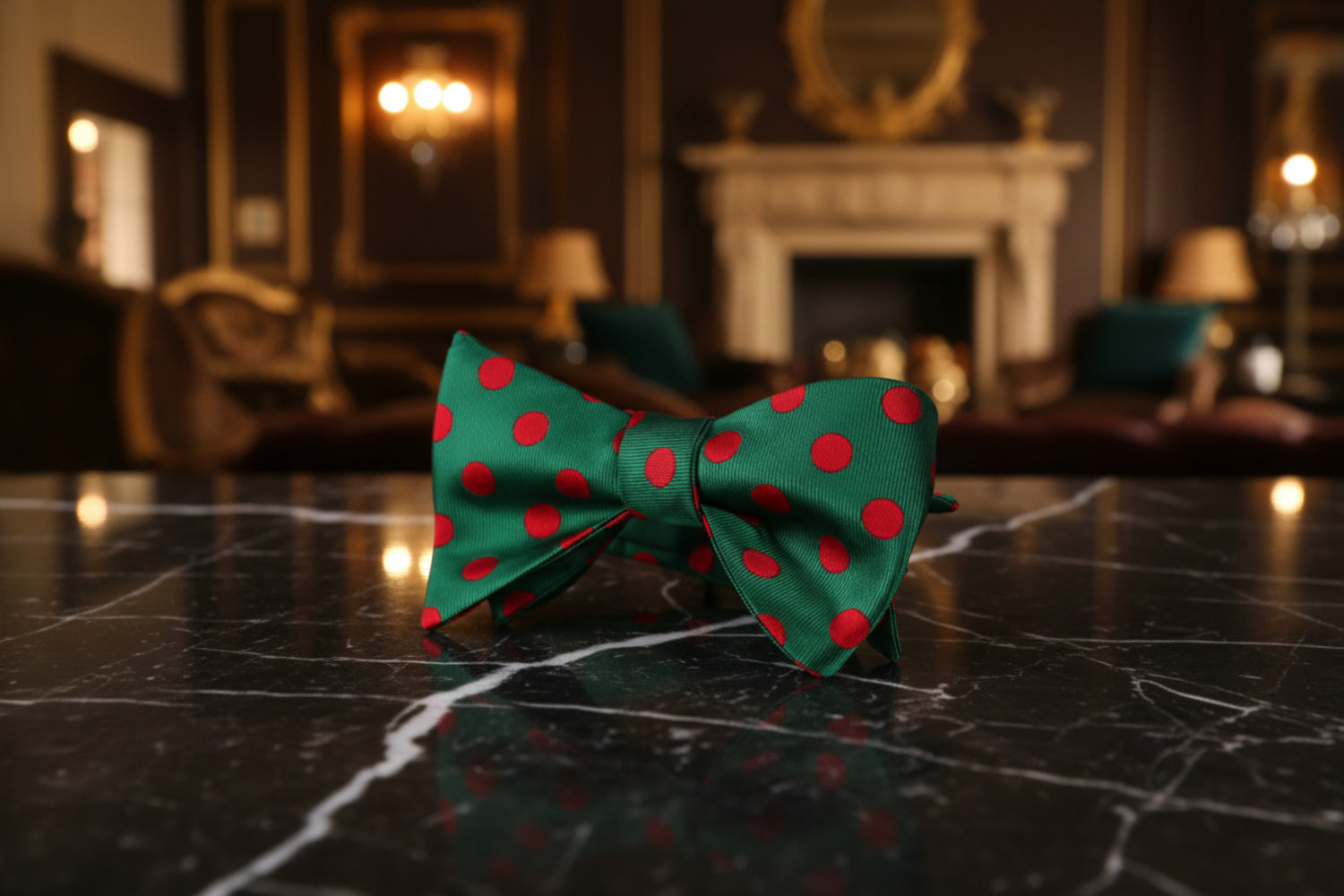 Green Red Polka Bow Tie