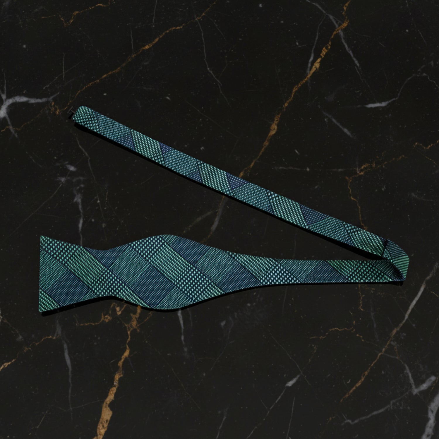 Green Plaid Stanford Plaid Self-Tie Bow Tie