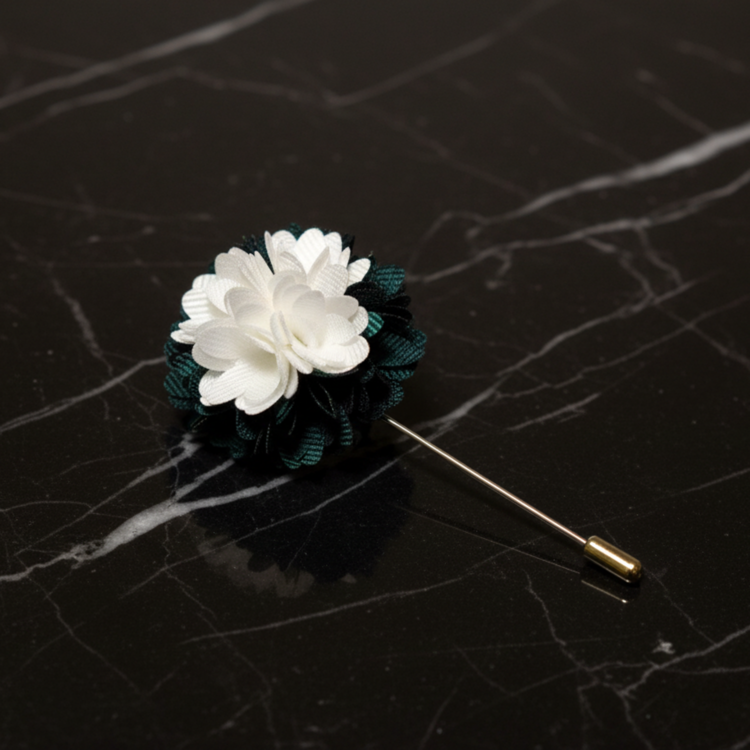Green and White Blossom Lapel Pin