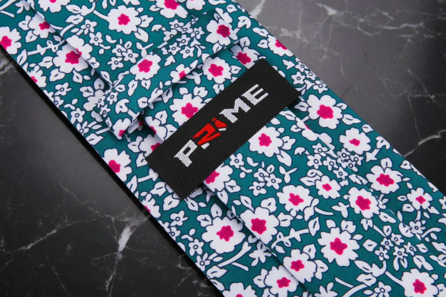 Green, White, Pink Small Flowers Necktie Keep