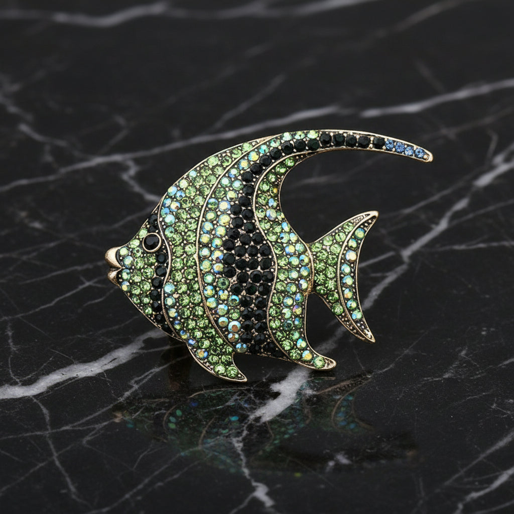Green Angel Fish Lapel Pin