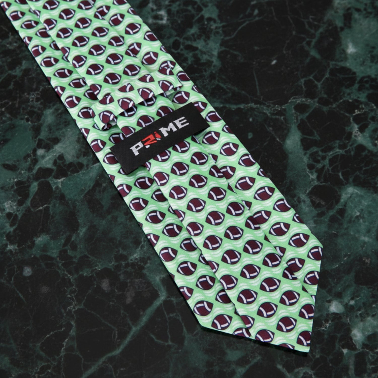 Green Brown Football Tie Keep