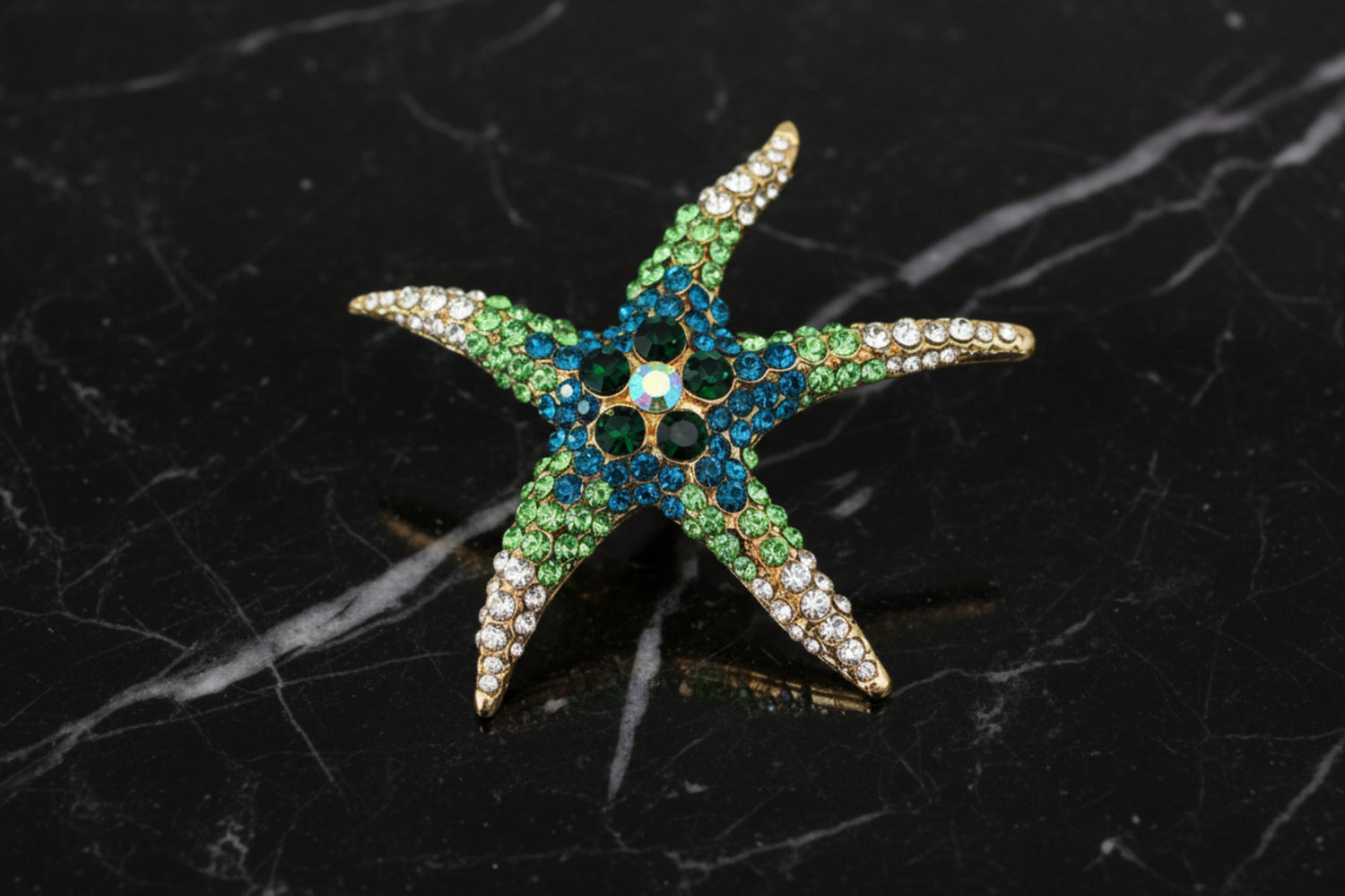 green starfish lapel pin