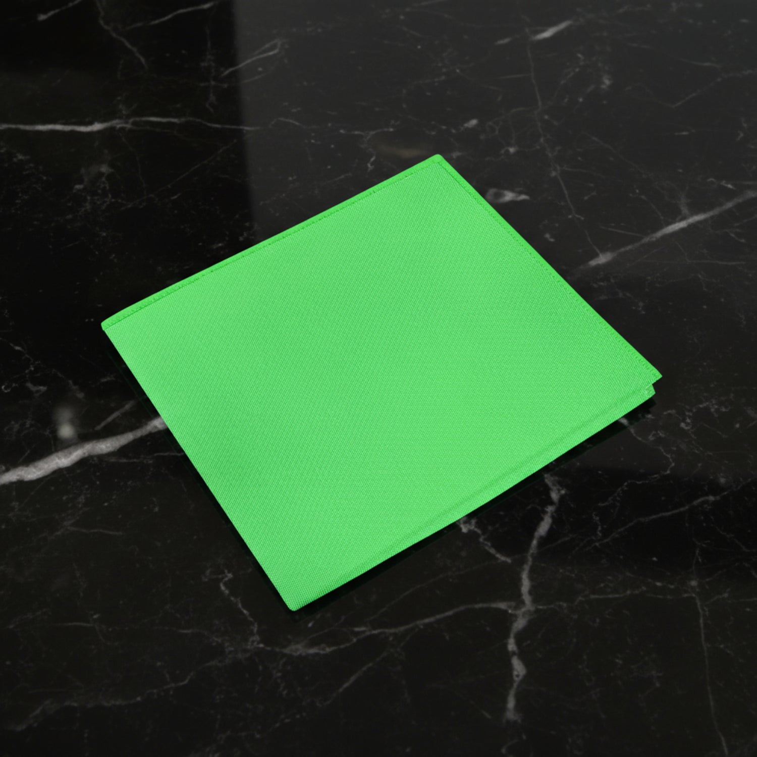 Green with Green Edges Pocket Square