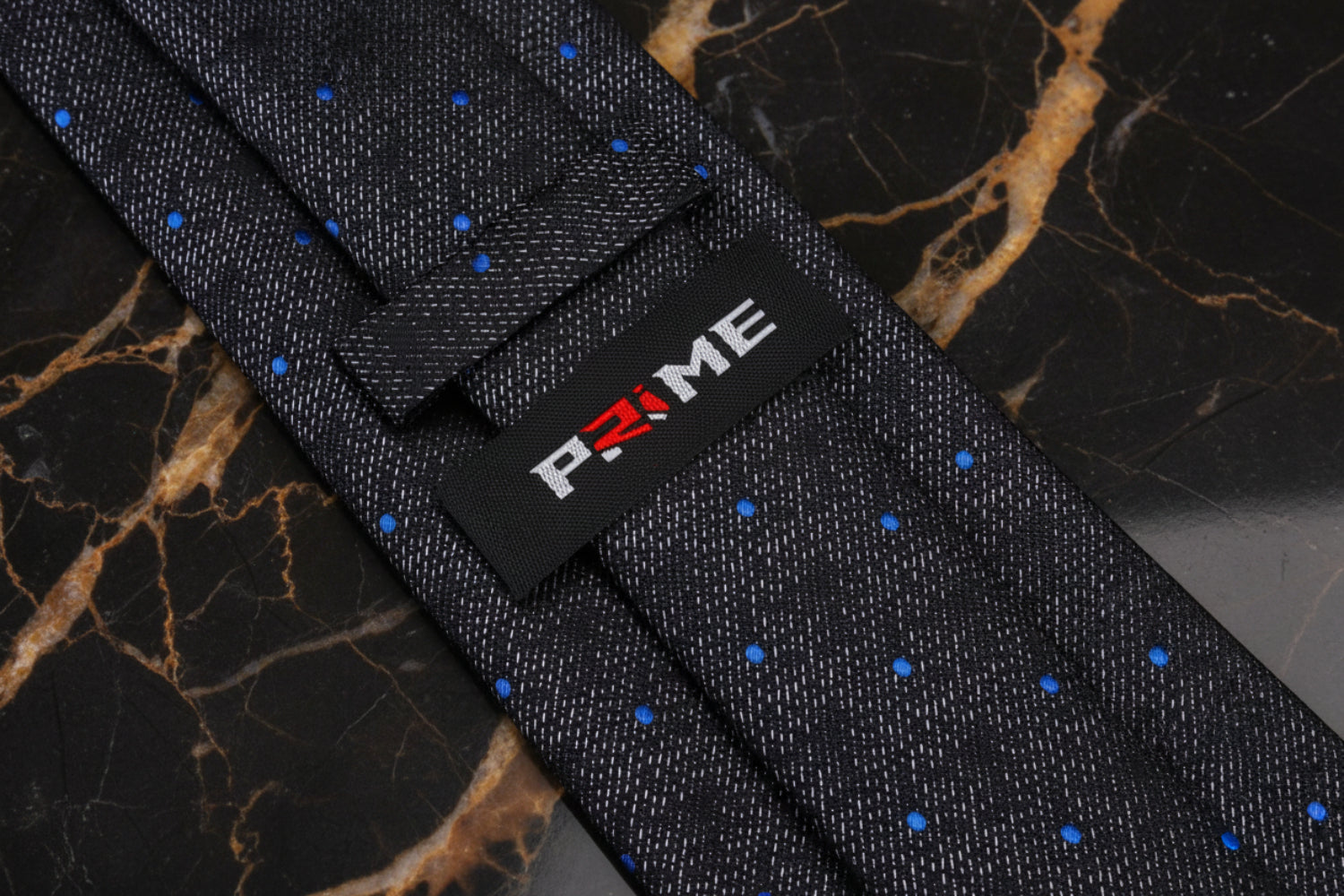 Black, Grey Fog with Blue Dots Necktie Keep