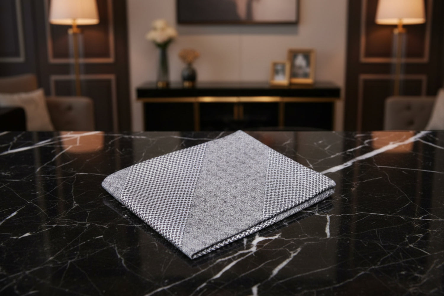 Grey Textured Pocket Square||Grey
