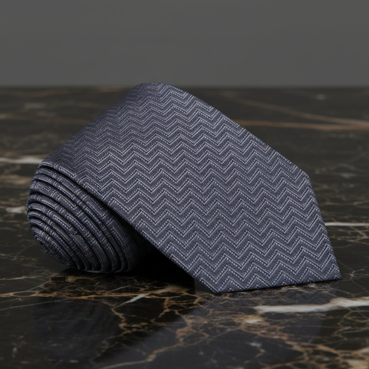 Grey with Light Blue Necktie 
