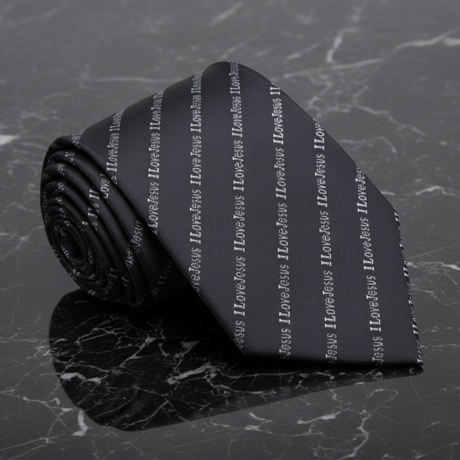 Grey, Light Grey I Love Jesus Tie 
