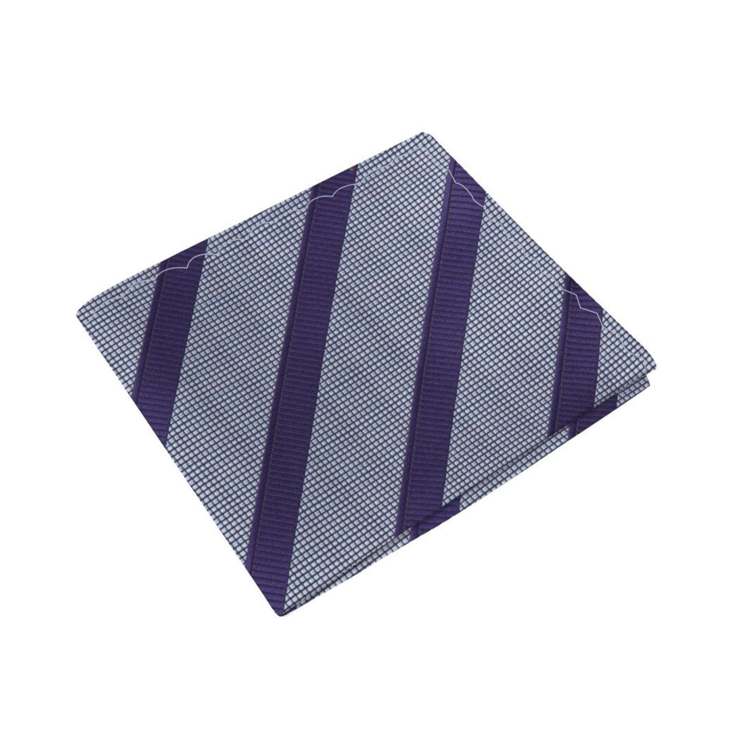 Main View: Space Purple, Galaxy Steel Stripe Pocket Square