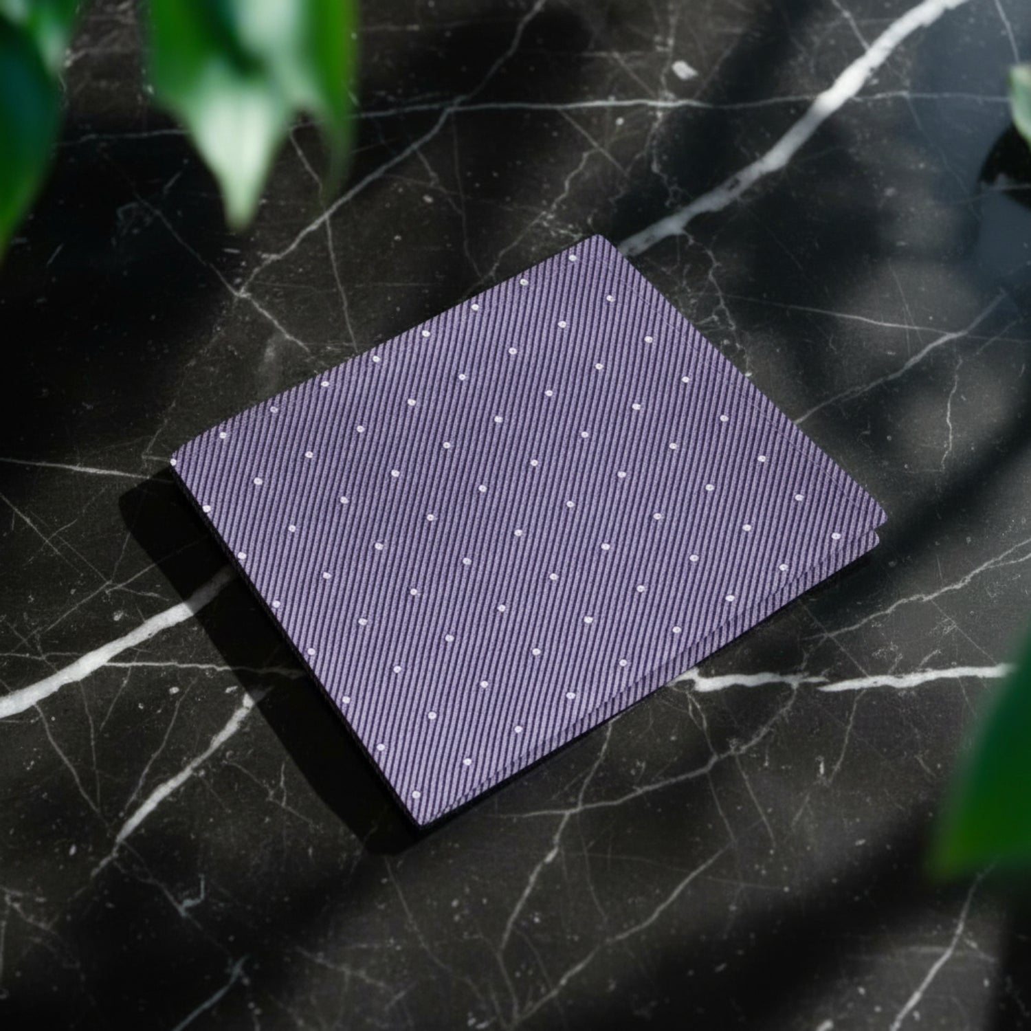 Grey, White Polka Pocket Square