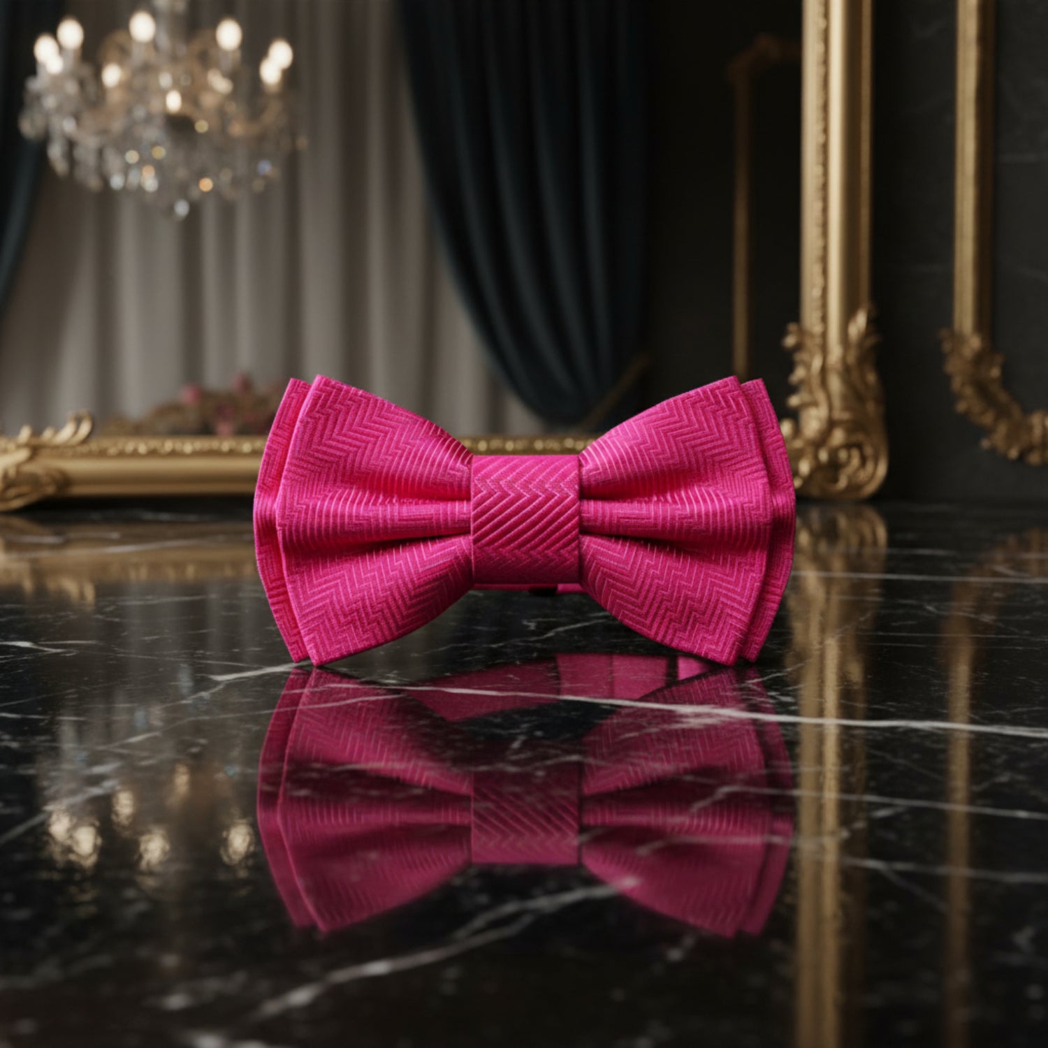 A Gumball Pink Solid Pattern Self Tie Bow Tie 
