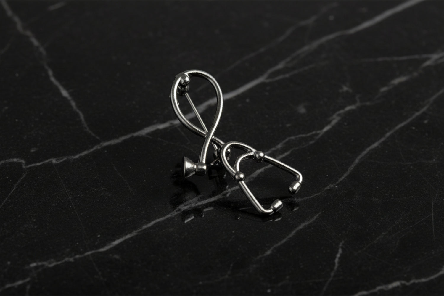 Gunmetal Stethoscope Lapel Pin