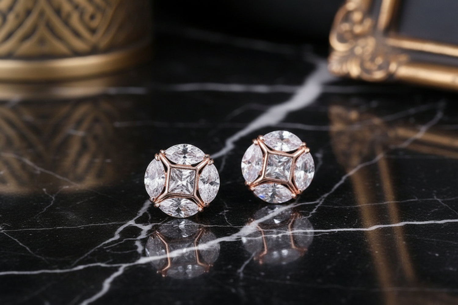 Gold, Clear Cufflinks