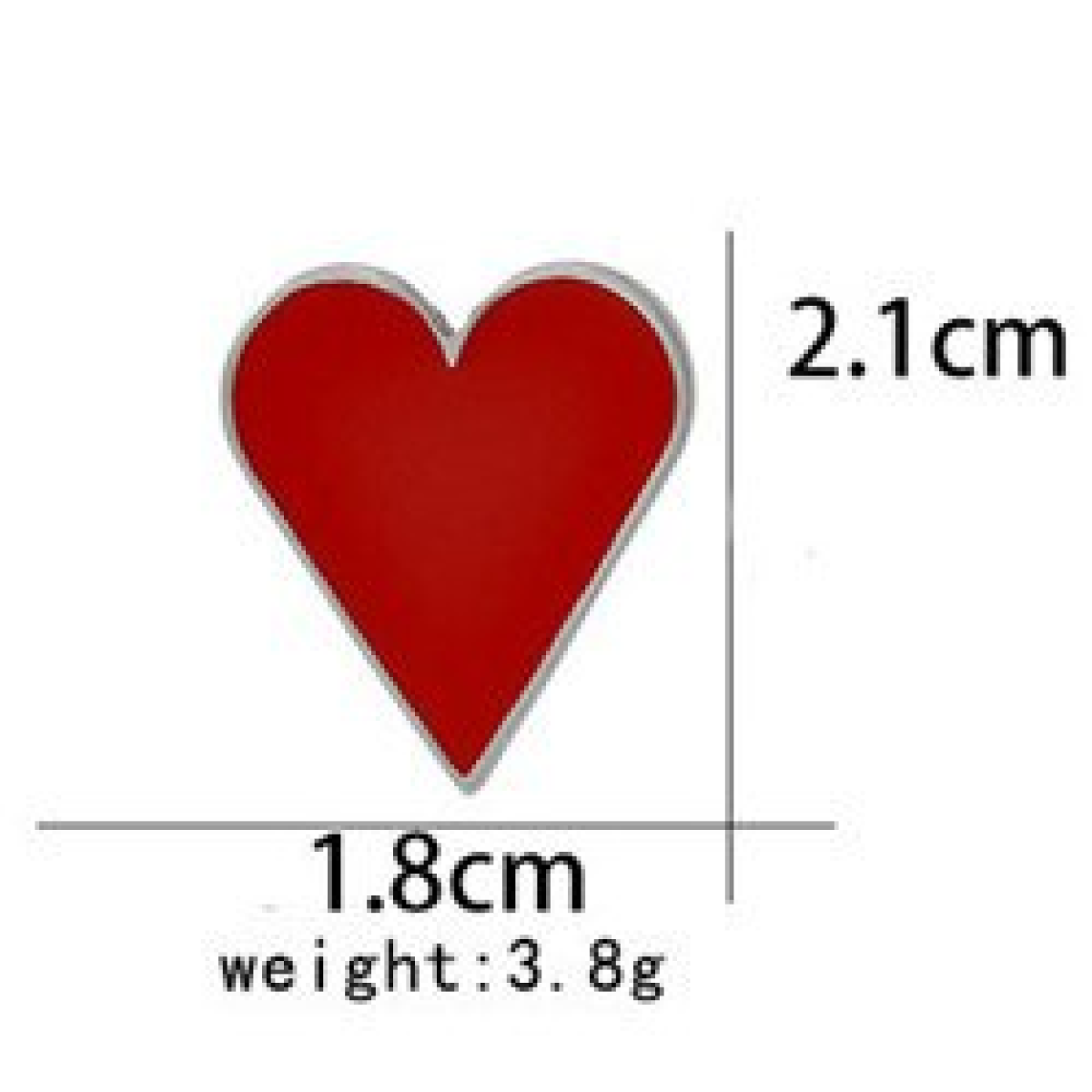 Dimensions: Red Heart Shaped Lapel Pin