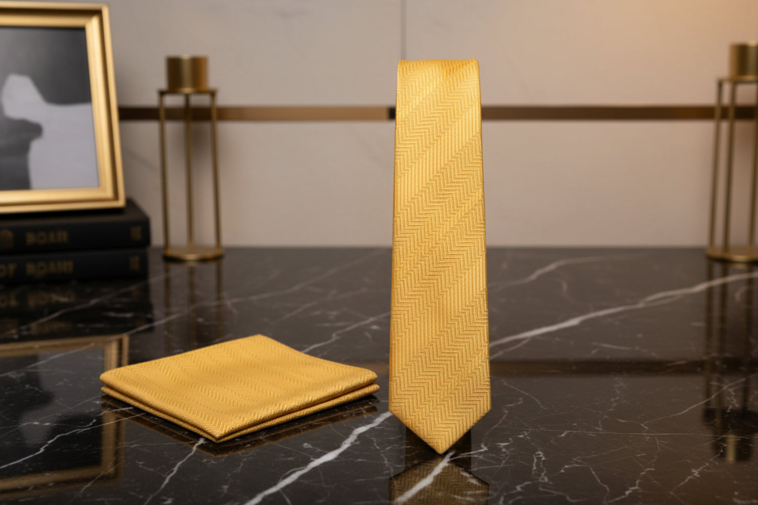 Alt view: Kids Dandelion Yellow Tie and Pocket Square
