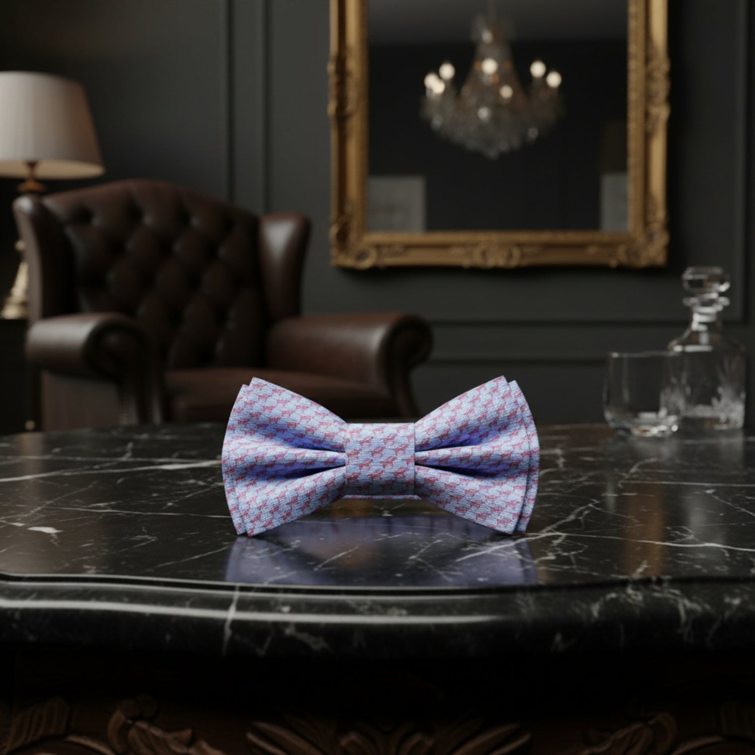 Blue, Red Race Horses Bow Tie