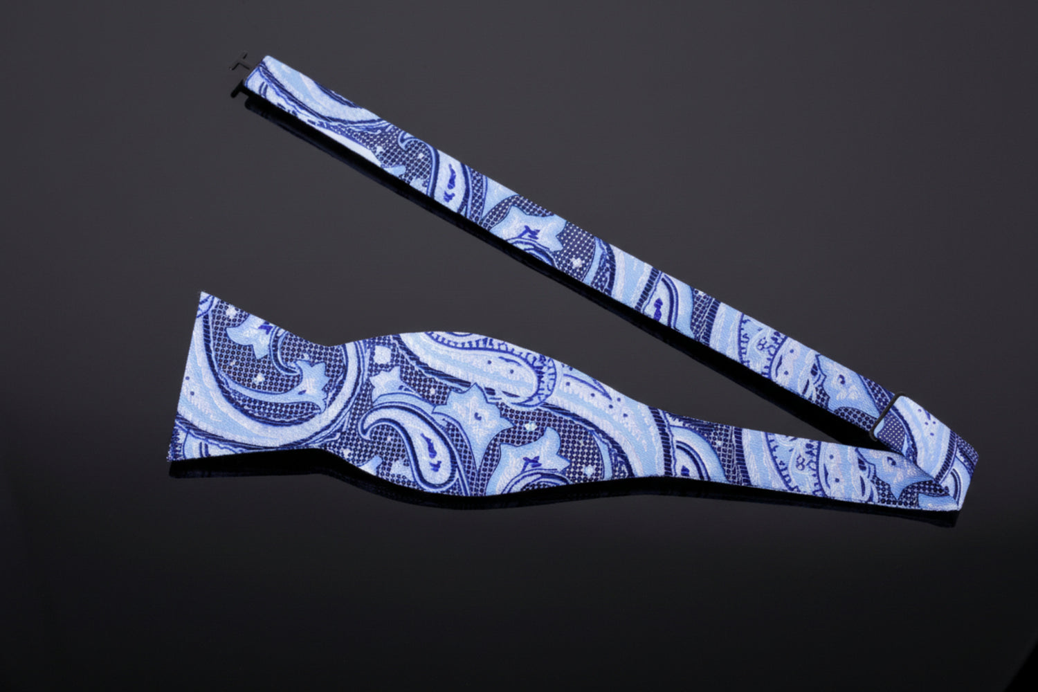 Light Blue, Blue Paisley Self Tie Bow Tie