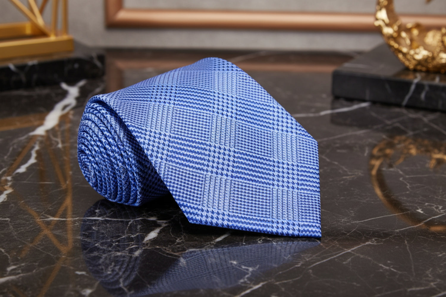 Light Blue Plaid Tie  