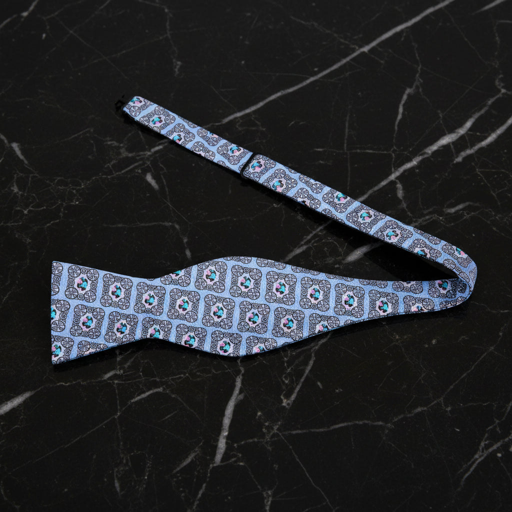 St. Lucia Self-Tie Bow Tie Light Blue Bow Tie 
