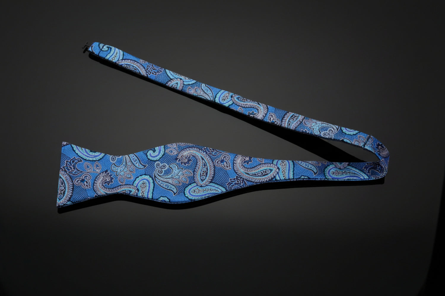 Blue, Green and Purple Paisley Bow Tie Self Tie