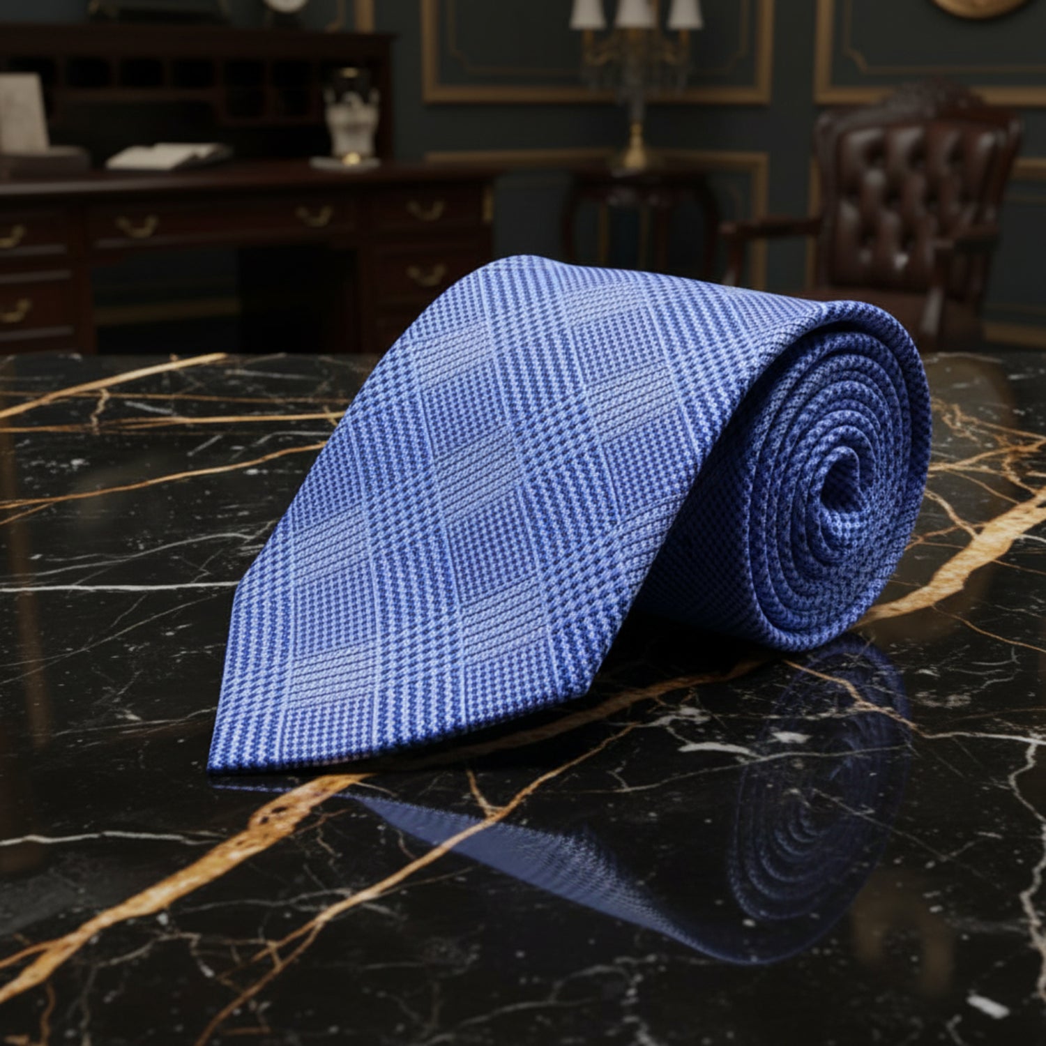 Light Blue Geometric Tie 