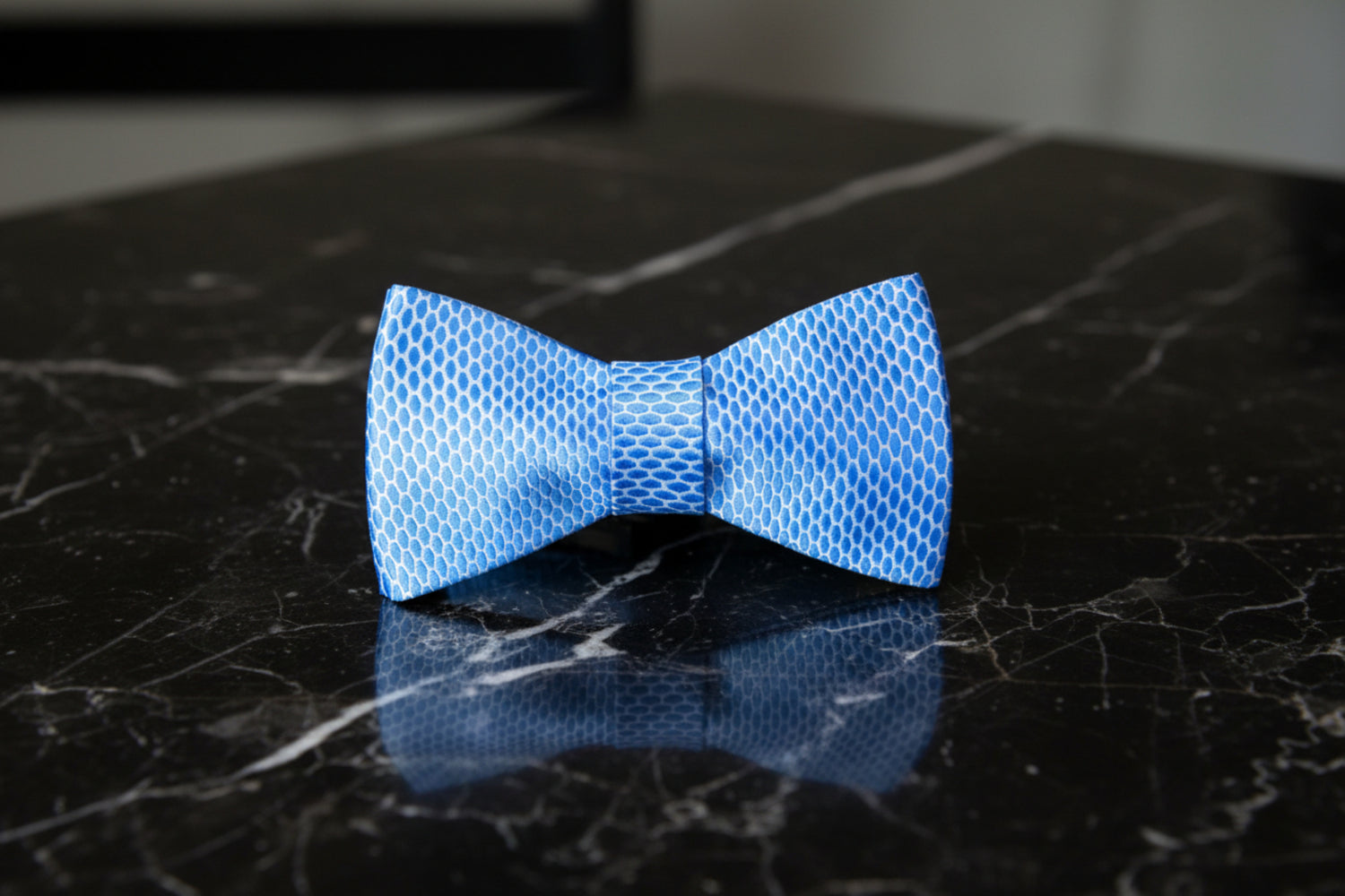 Light Blue Geometric Bow Tie