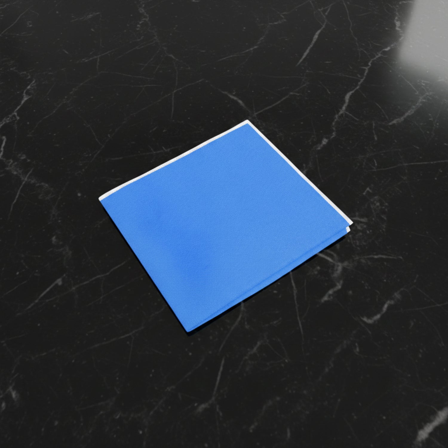 Sky Blue with White Edges Pocket Square