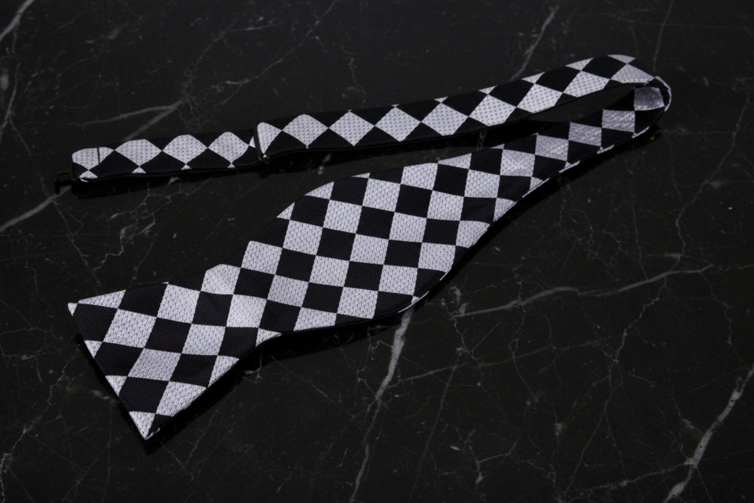 Untied: Black Grey Check Bow Tie