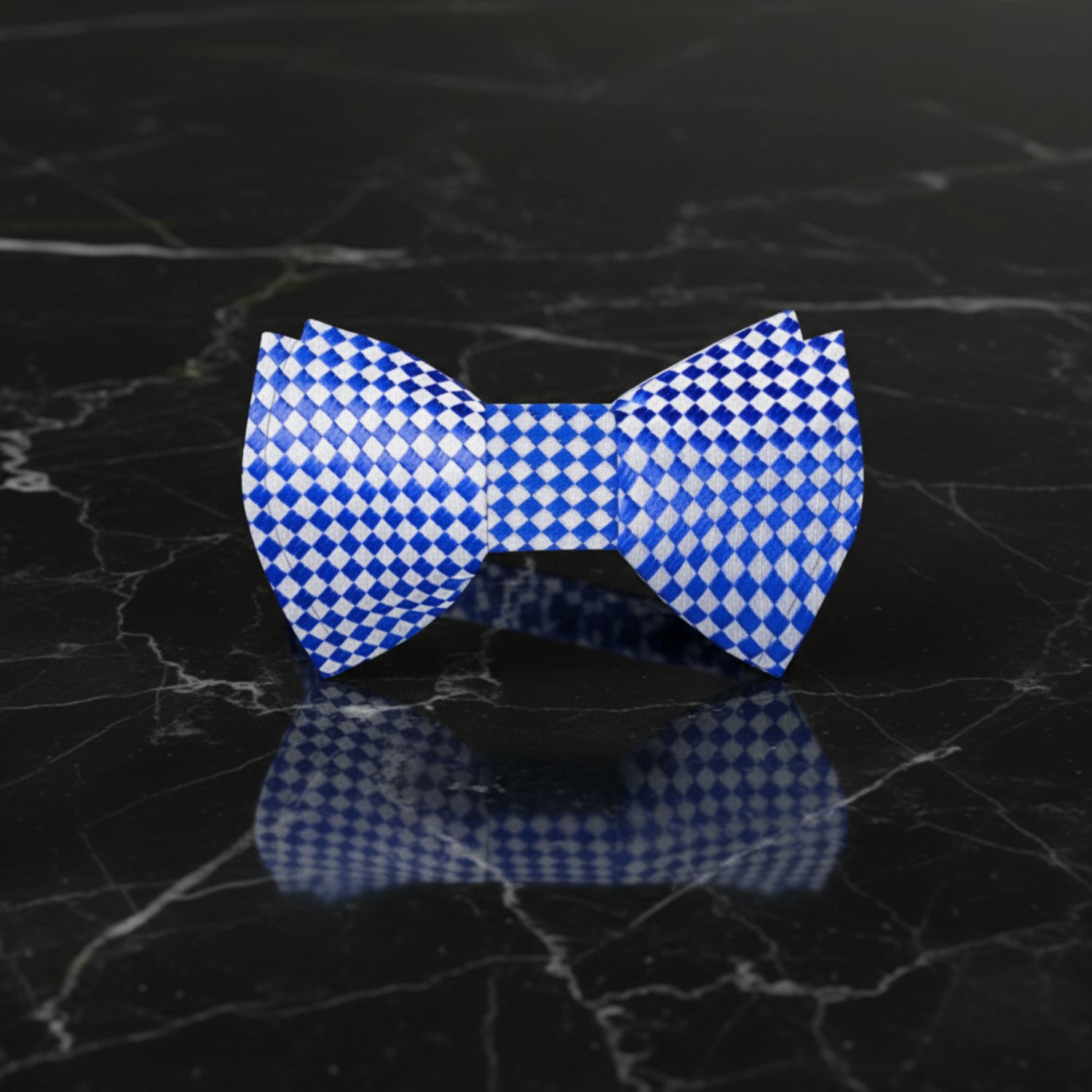 Light Blue, Light Grey Diamonds Bow Tie 