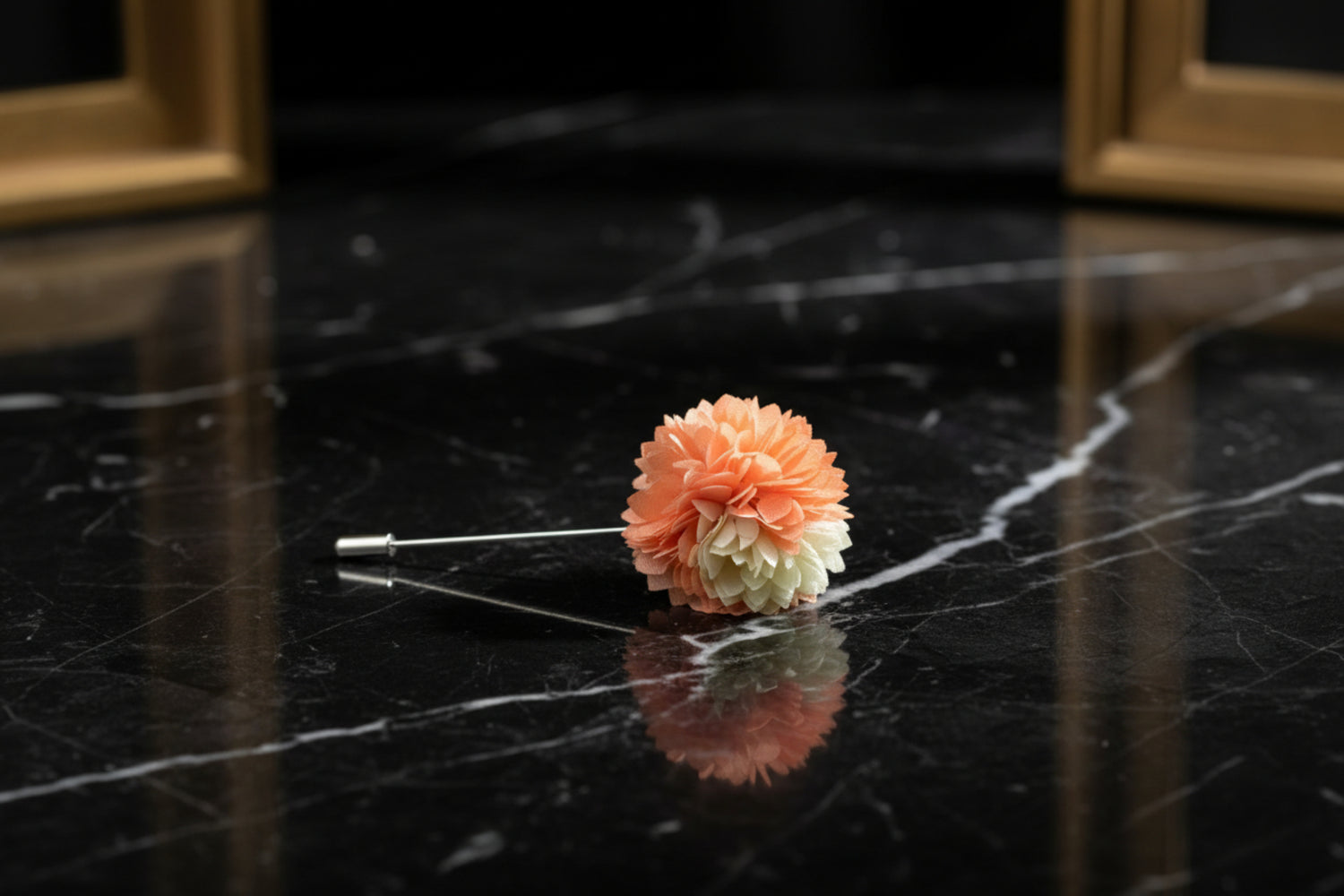 Main View: Light Orange and White Burst Lapel Pin