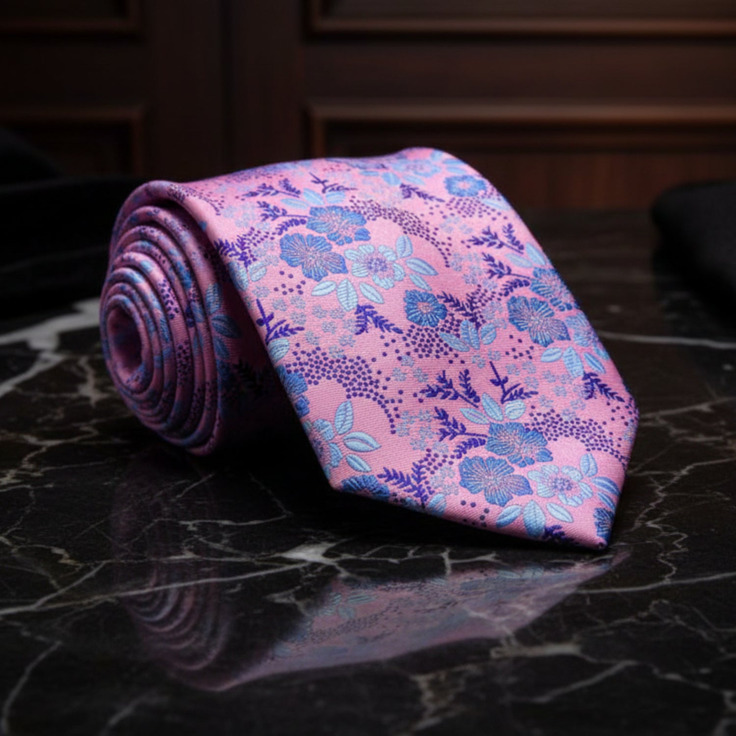 Light Purple, Purple, Light Blue, Blue Floral Tie 