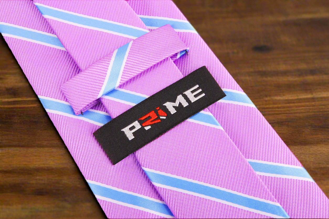 Light Purple, Light Blue Stripe Tie Keep