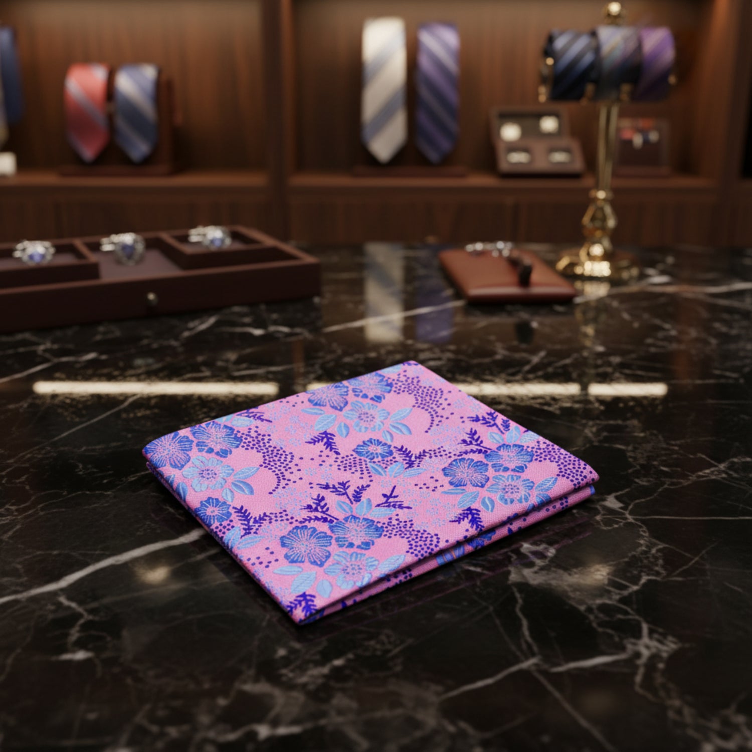 Light Pink, Purple, Blue Floral Square