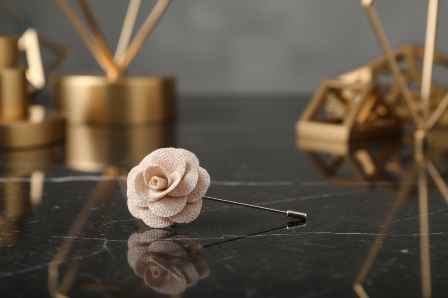 A Light Tan Colored Lapel Flower