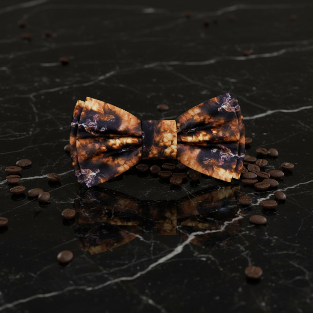 An Espresso Macchiato Pattern Bow Tie