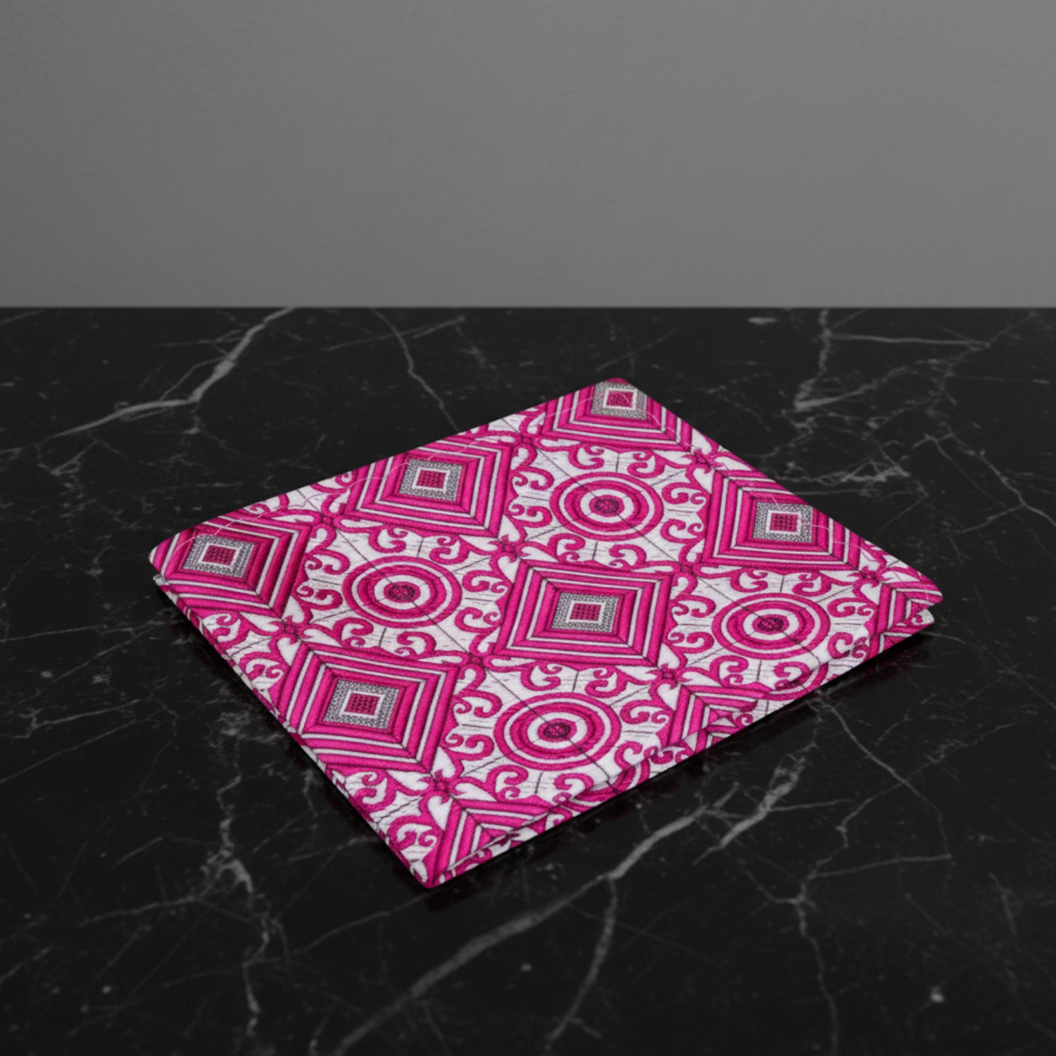 Mauve, Grey Geometric Pocket Square