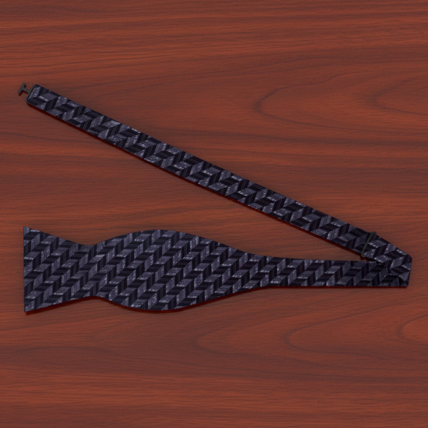Metallic Black Cross Hatch Bow Tie